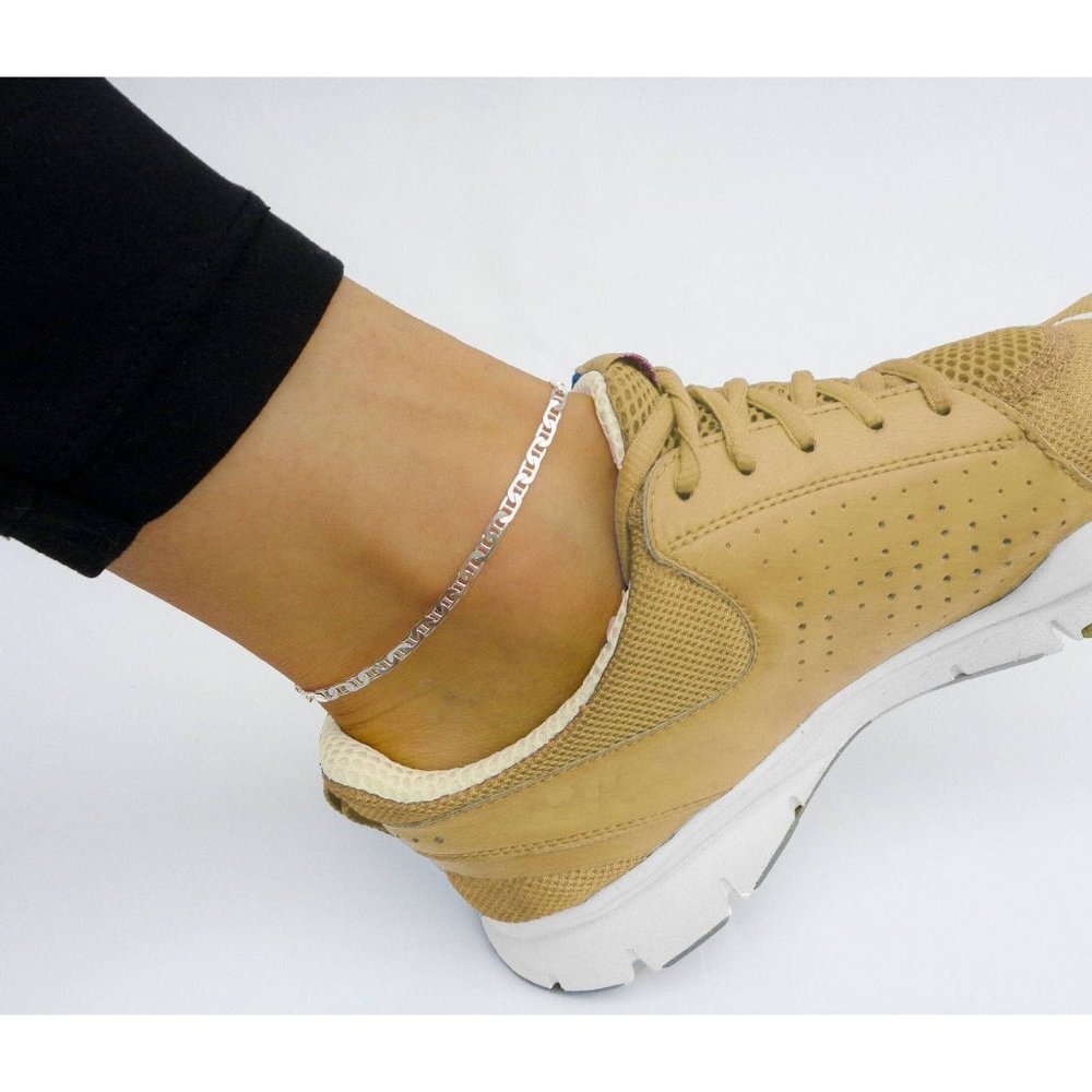 Mariner Chain Ankle Bracelet, Real 925 SOLID Sterling Silver Foot Jewelry
